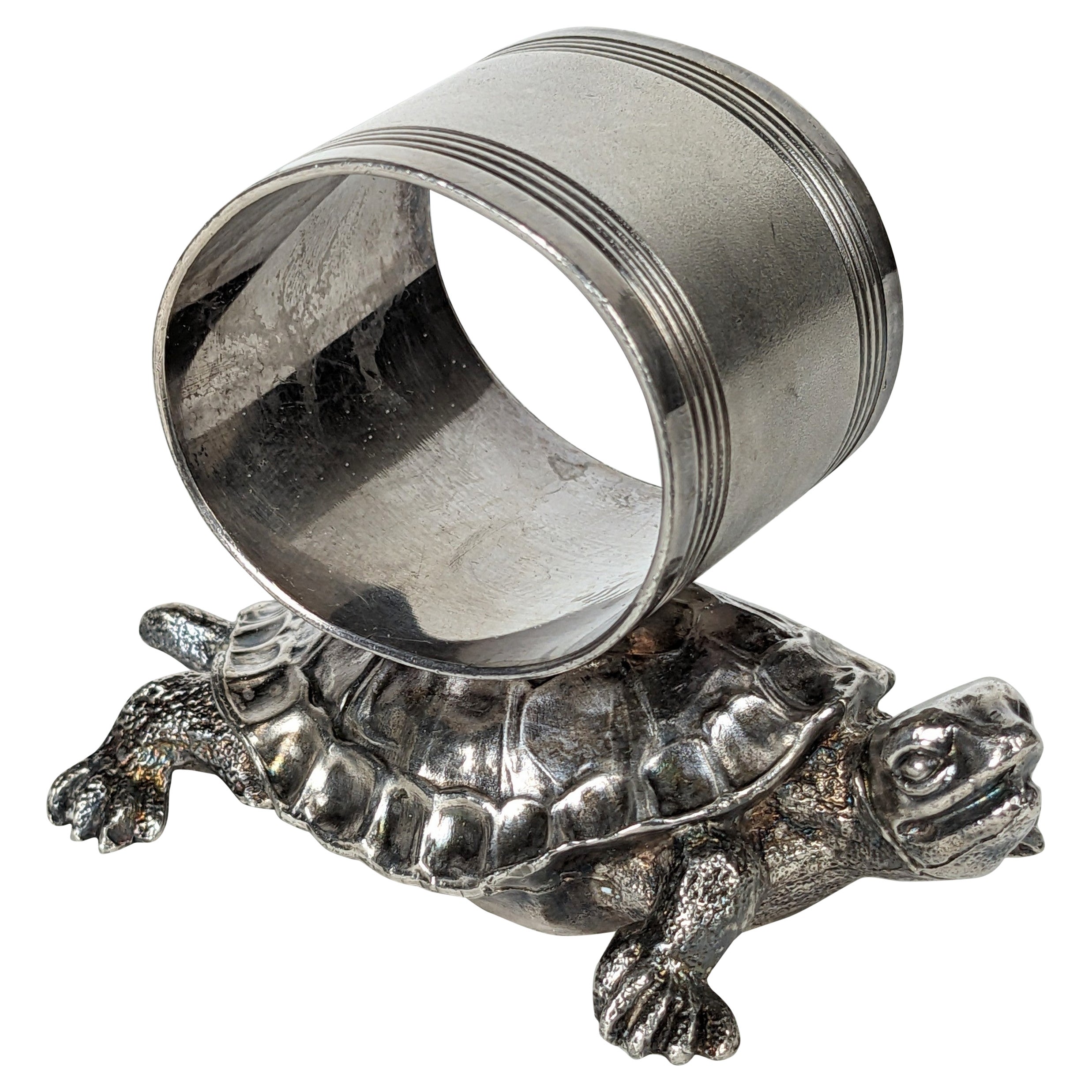 Victorian Pairpoint Figural Silverplate Turtle Napkin Ring For Sale