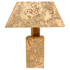 Vintage German Cork Table Lamp in the Style of Ingo Maurer, 1960s