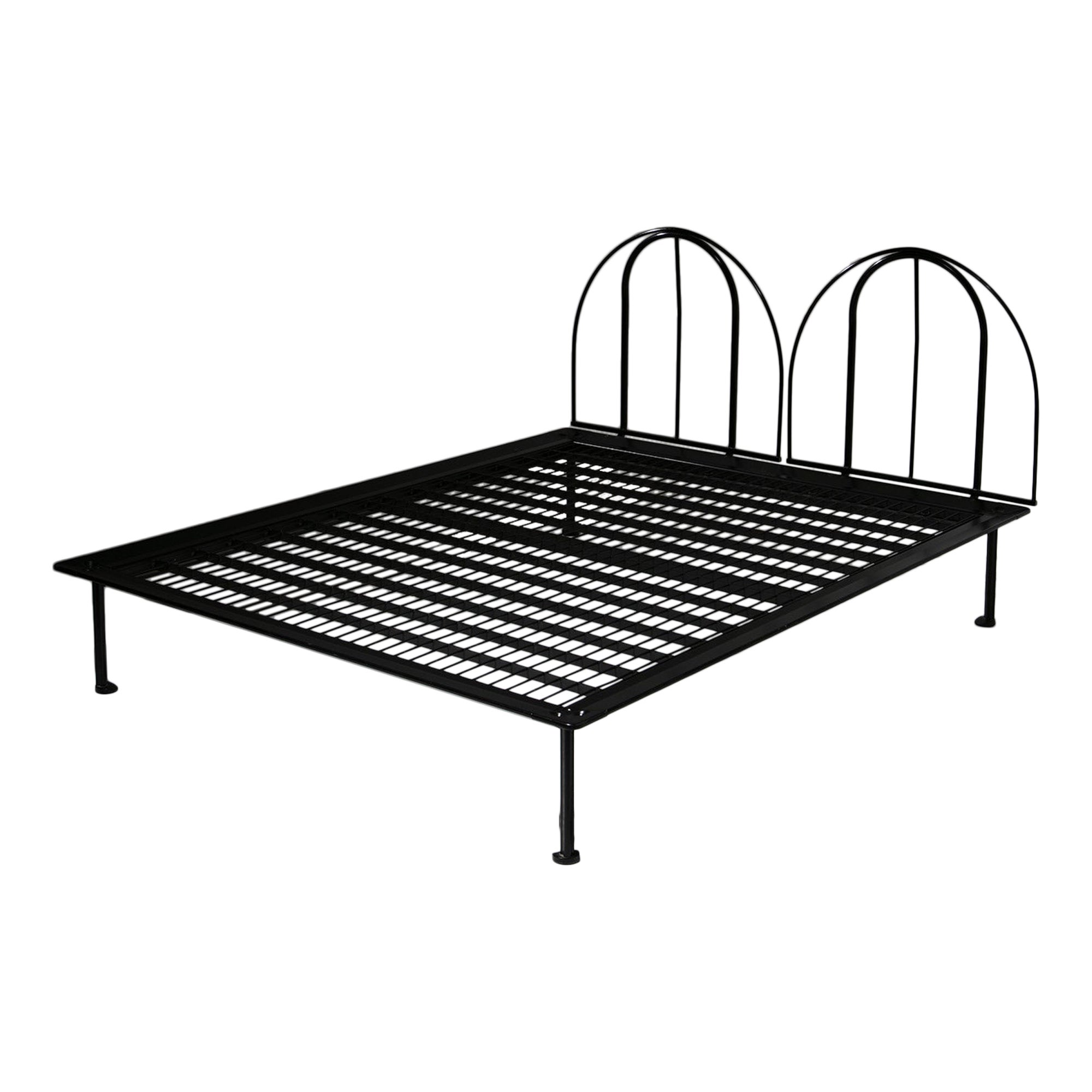 "Tappeto Volante" Metal Double Bed by Enzo Mari for Interflex, Italy, 1980s For Sale