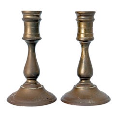 20thC Brass Candlesticks, a pair