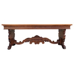 Used Carved Wood Writing Desk