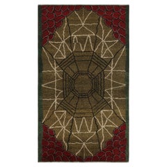 Zeki-Wandteppich mit roten, grünen und goldenen geometrischen Mustern von Rug & Kilim, Vintage