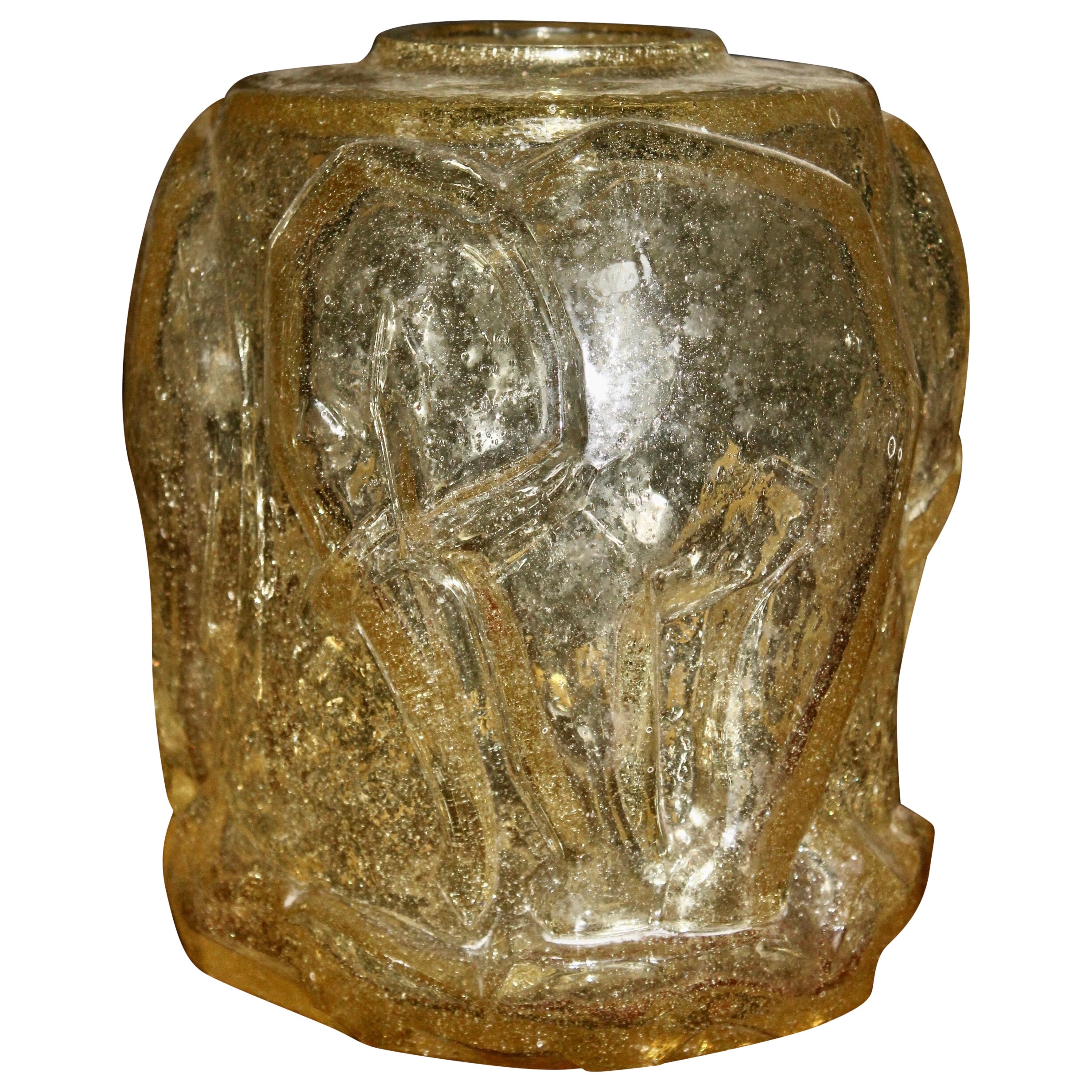Glass Elephant Vase manner of Pierre D'Avesn