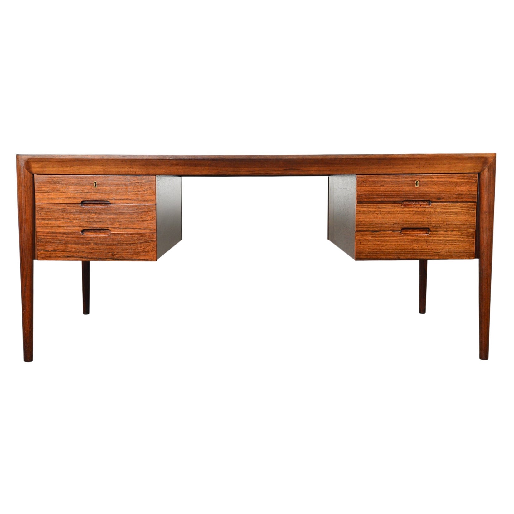 Executive rosewood writing desk by erik riisager hansen For Sale