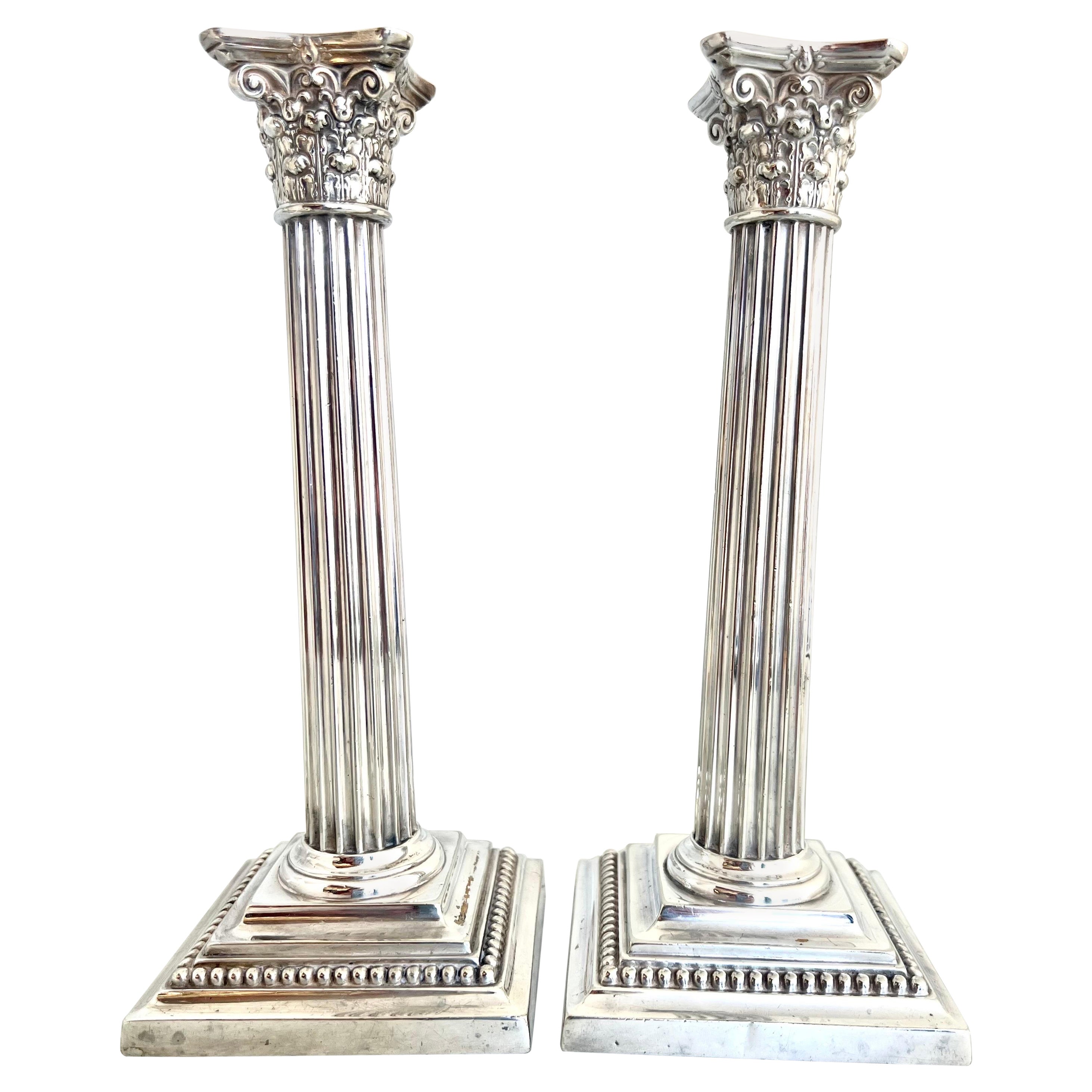 Pair of Silver Plate Gorham Candlesticks For Sale