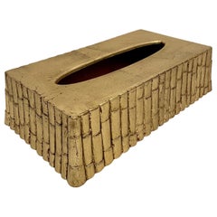 Gilt Faux Bamboo Tissue Box