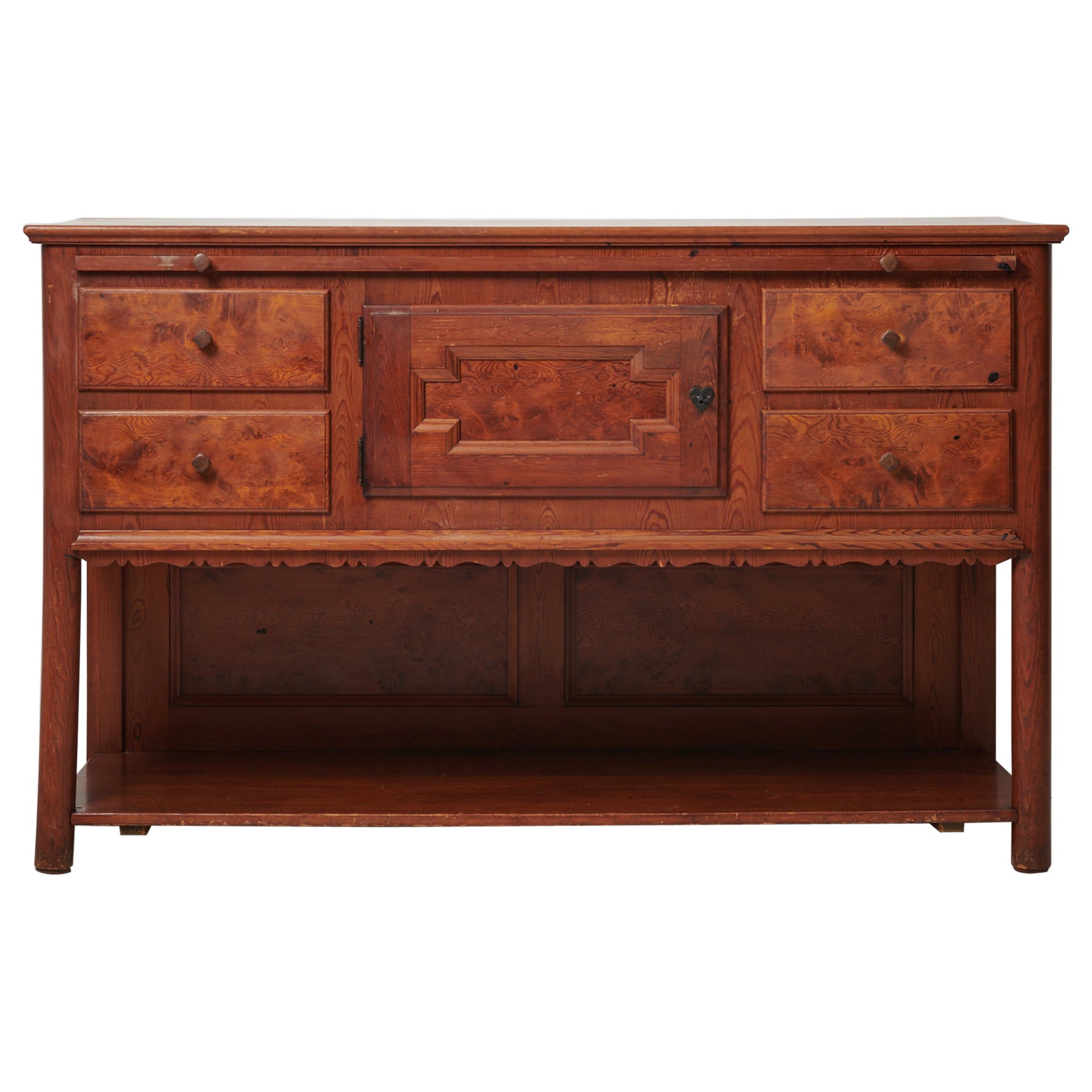 Credenza di servizio in pino massiccio Swedish Modern by Erik Alström
