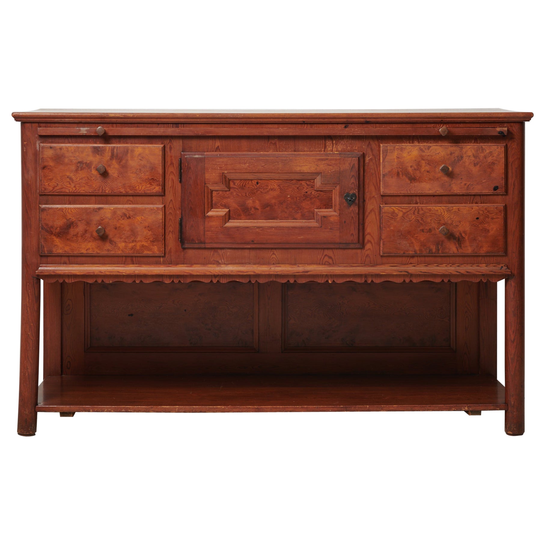 Swedish Modern by Erik Alström Solid Pine Serving Sideboard  For Sale