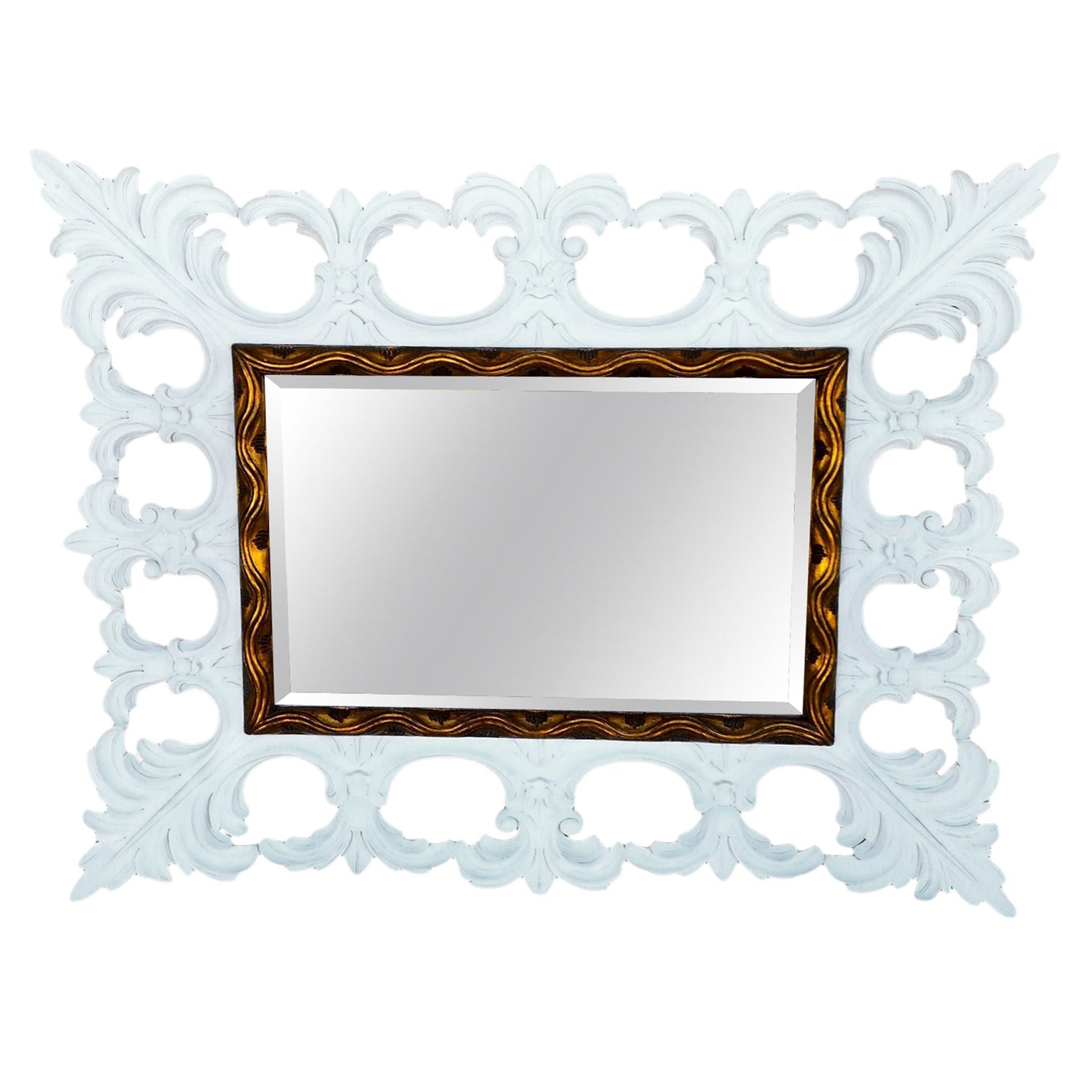 Carved Wood Mirror by Harrison & Gil For Sale