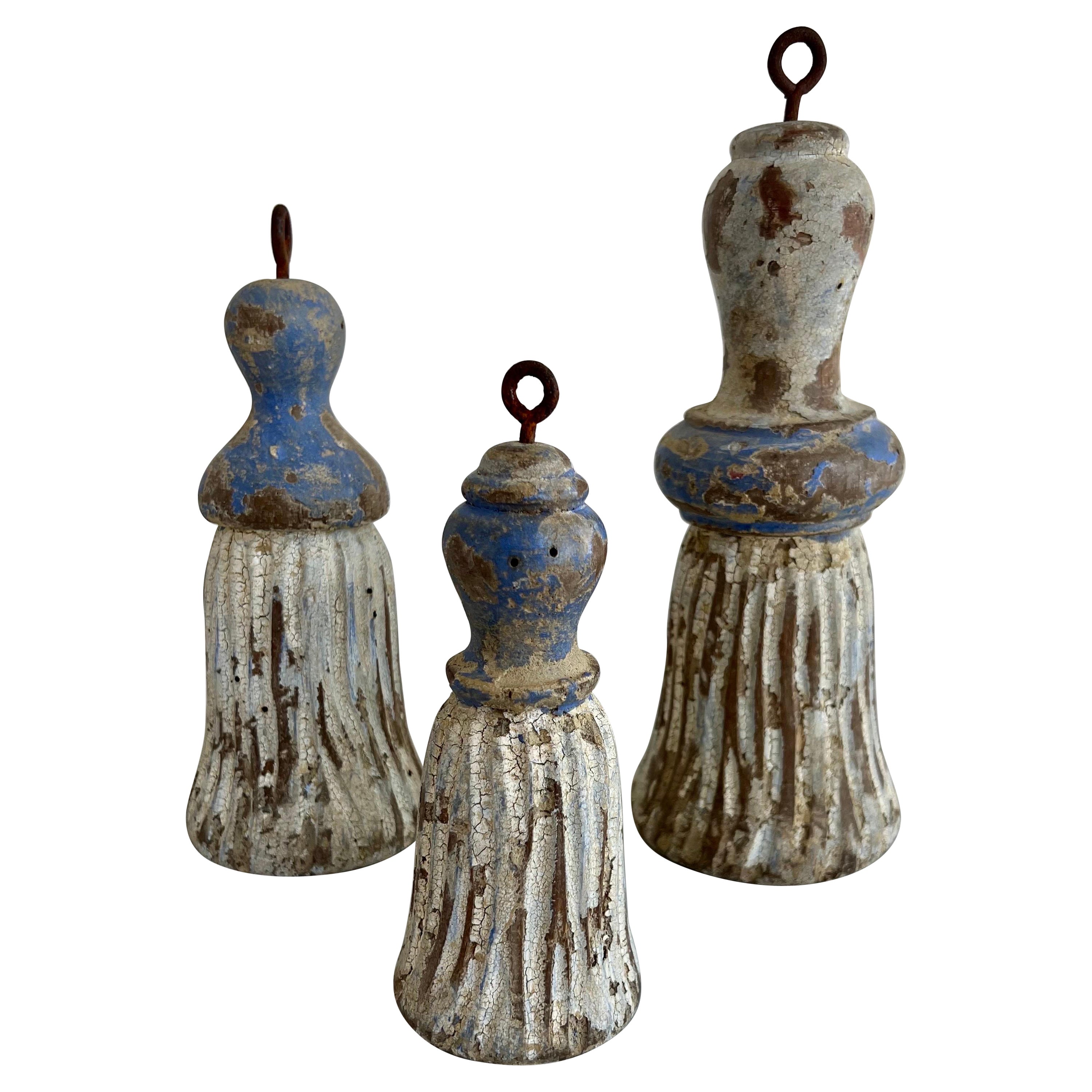 A Set of Three Italian Painted Tassels For Sale