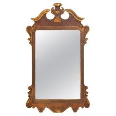 George II Style Parcel Gilded Walnut Mirror