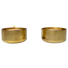 Gold Plated Tealight Candleholders by Pierre Forssell for Skultuna, Sweden 1960s