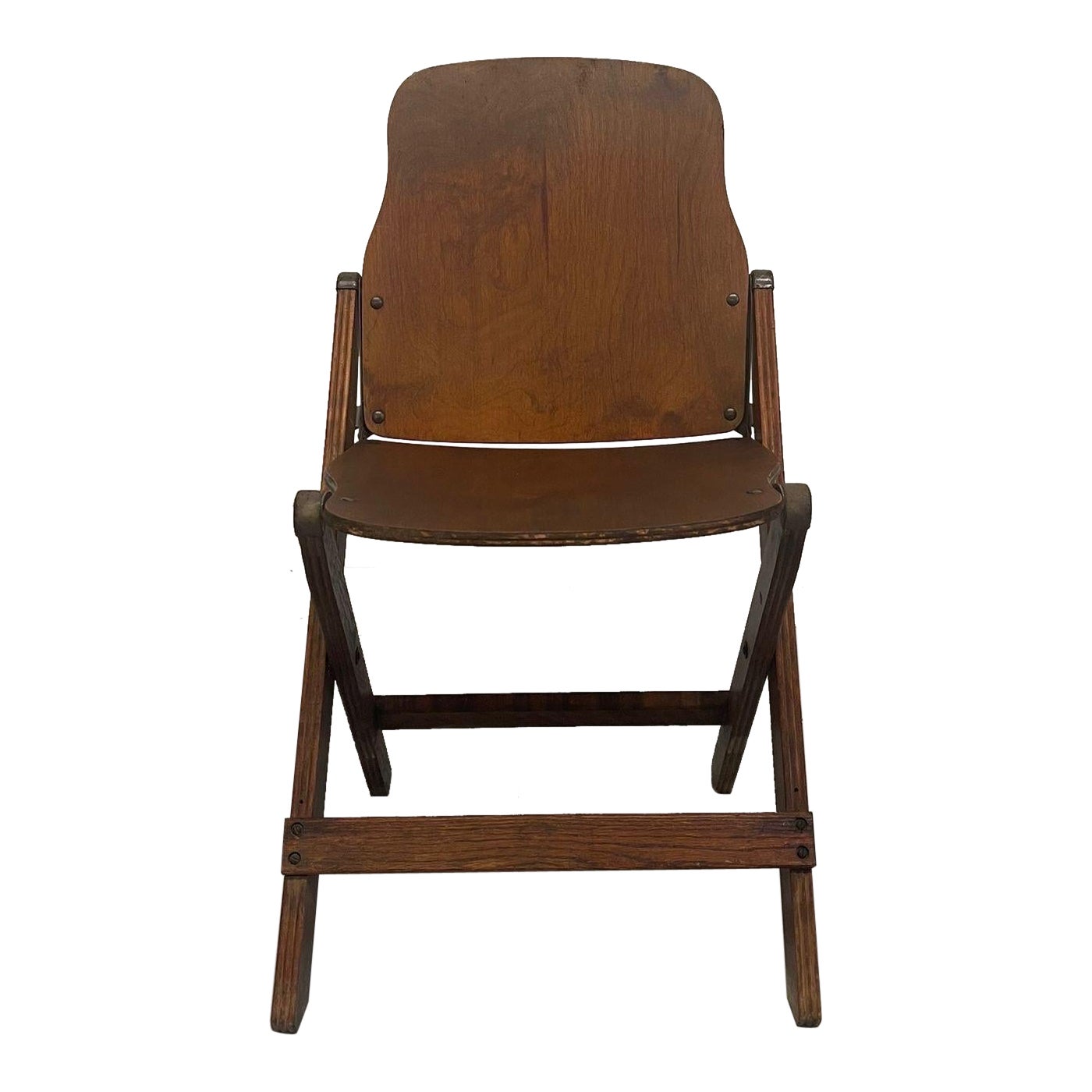 Vintage American Seating Company Folding Chair For Sale