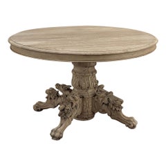19th Century French Renaissance Oval Center Table ~ Esstisch aus gestrippter Eiche