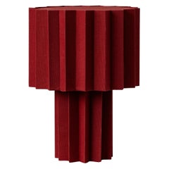'Plissé Burgundy Edition' Pleated Textile Table Lamp by Folkform for Örsjö