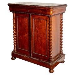 Antique English Early Victorian Rosewood Cabinet, Circa 1840.