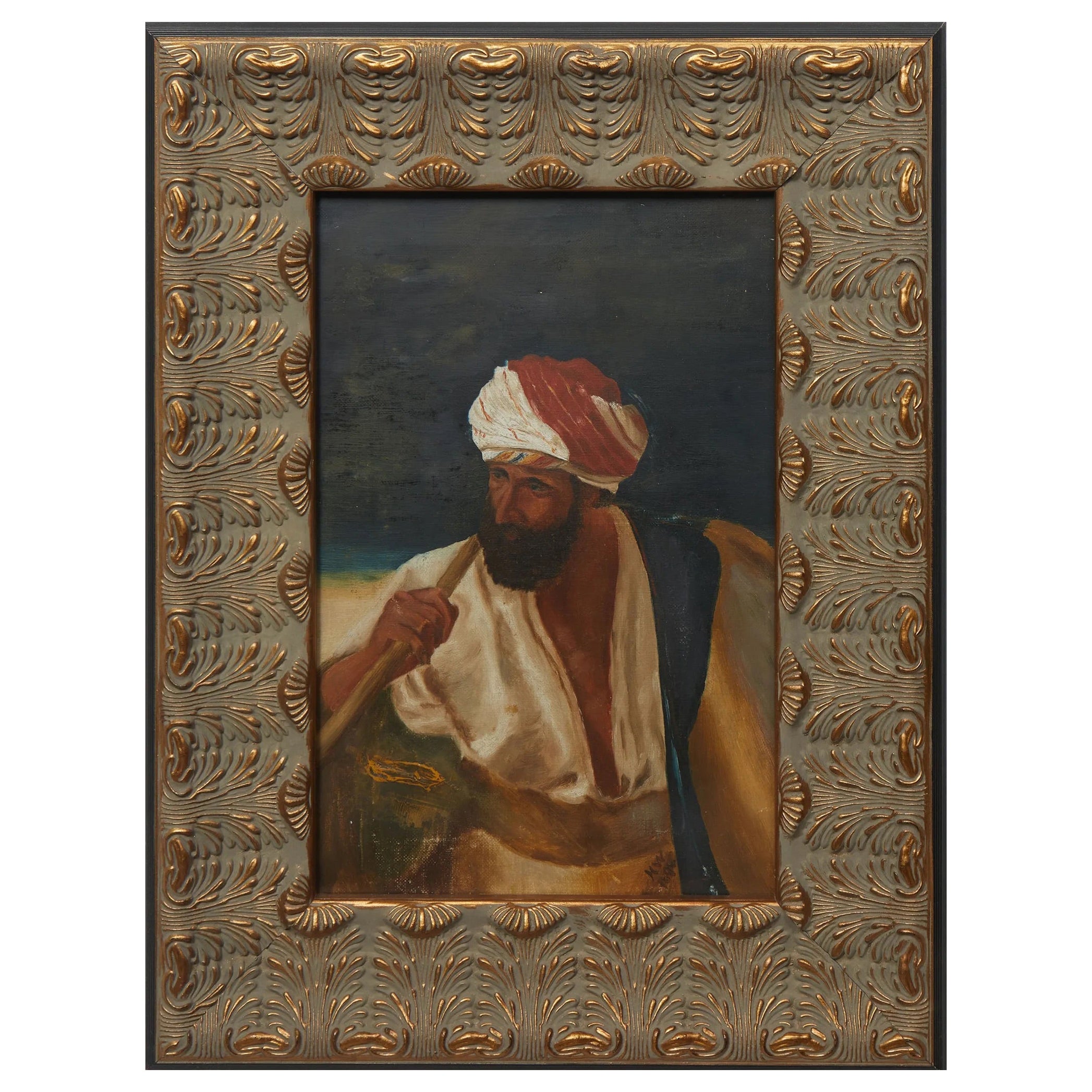 After John Morgan, "Portrait of a Man of Bethlehem" Orientalist Painting For Sale