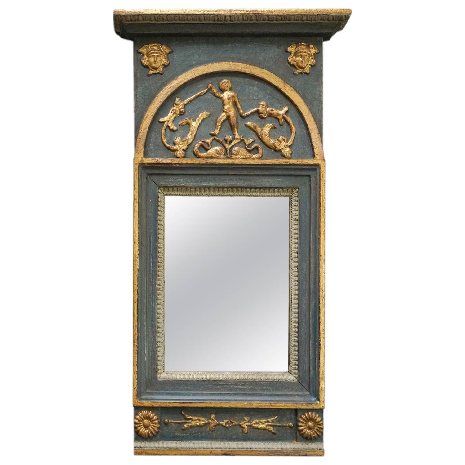 Period Neoclassical Mirror with Mythological Figures For Sale
