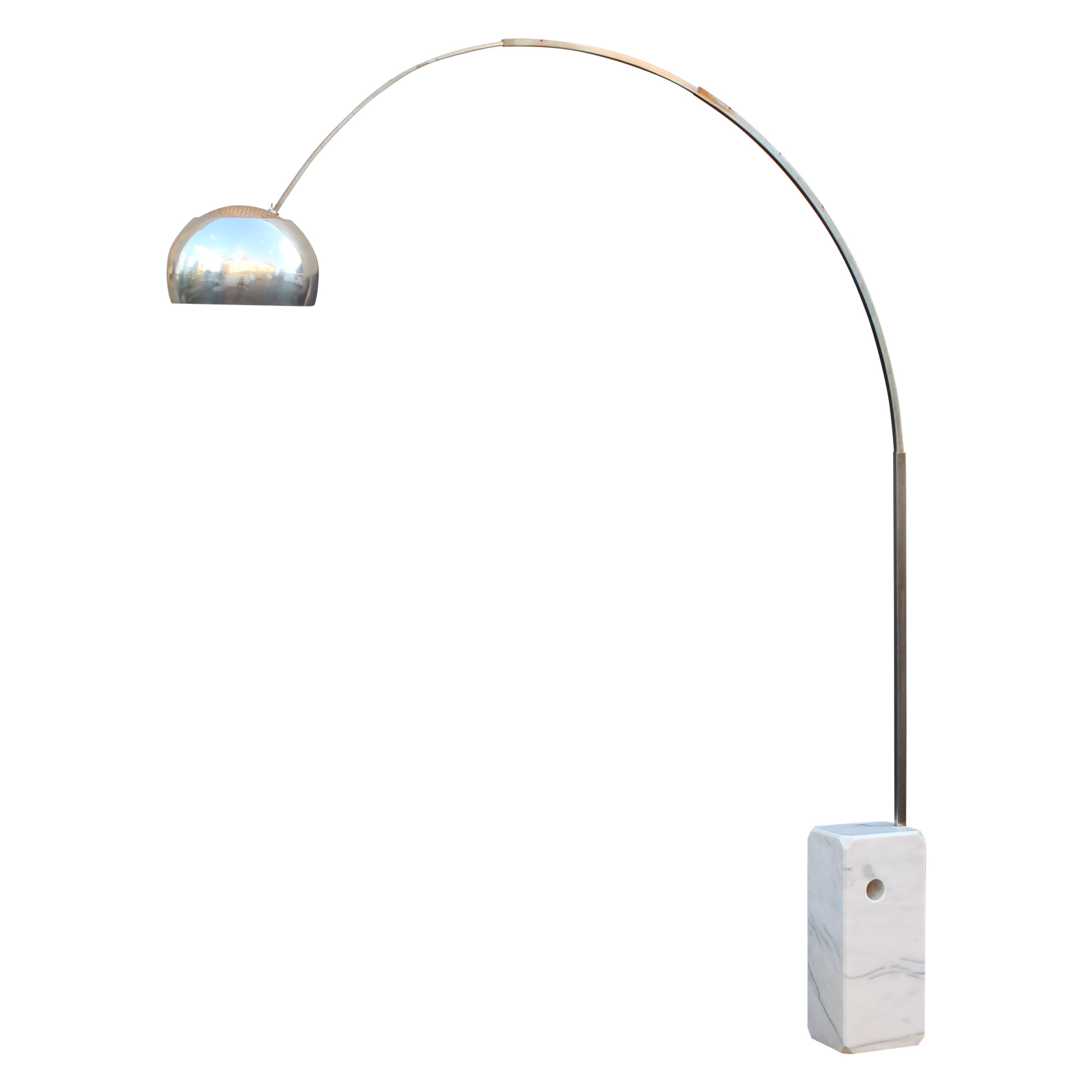 Pier Giacomo Achille Castiglioni - Flos 'Arco' Stehlampe aus Marmor und Stahl, Vintage im Angebot