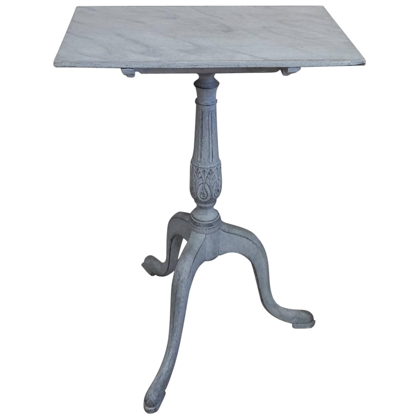 Swedish Tilt-Top Table with Faux Marble Top For Sale