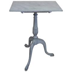 Swedish Tilt-Top Table with Faux Marble Top