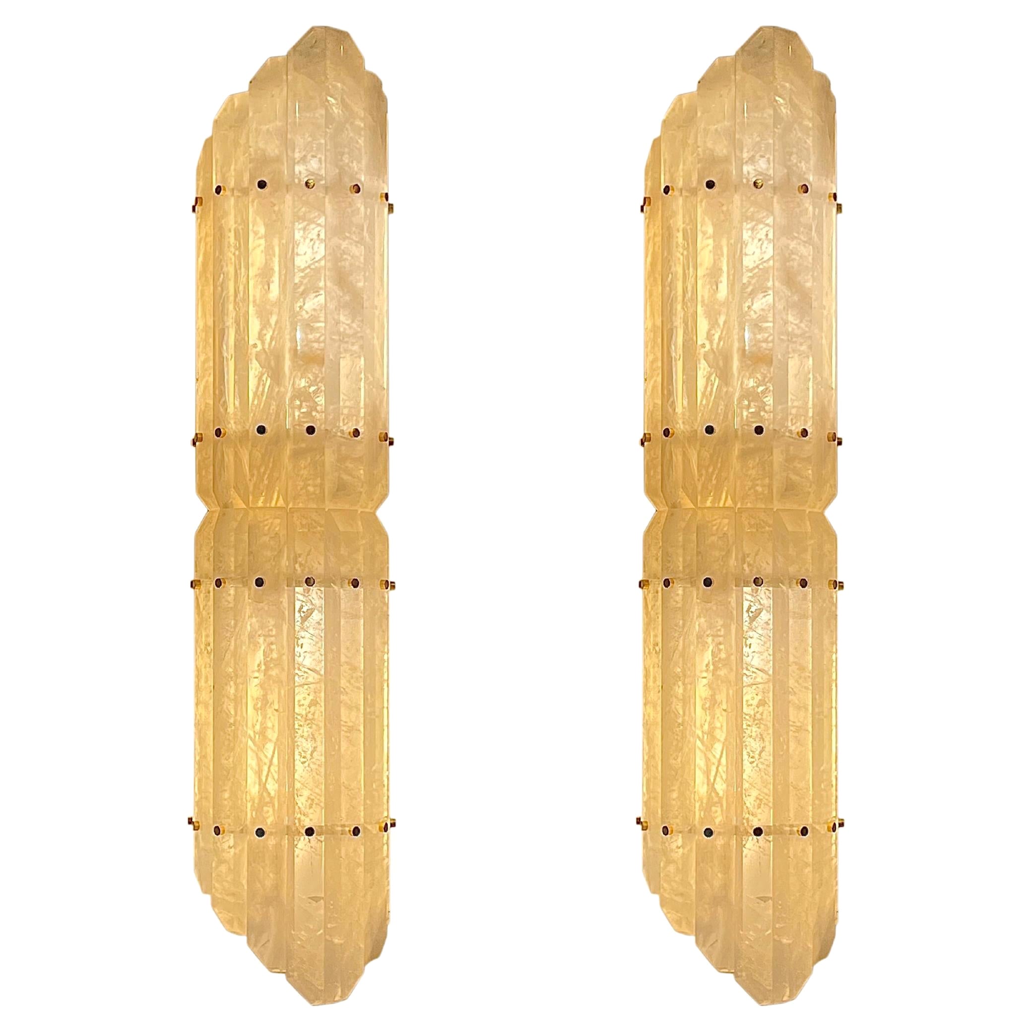 TPB30 Rock Crystal Sconces By Phoenix For Sale