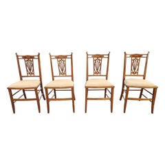 Set of Four Edwardian Satinwood Inlaid Side Chairs