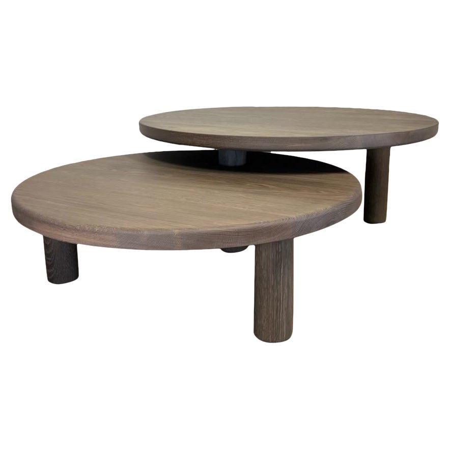 Tether White Oak Nesting Coffee Table set For Sale