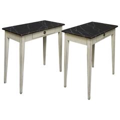 Pair of Swedish Tables with Faux Marble Tops