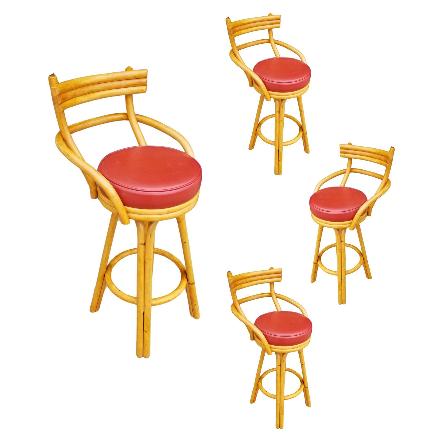 Pitch Fork and Axe Handle Bar Stools, Set of Three at 1stDibs woven