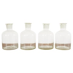 Vintage Set of Four Large Hand Blown French Pharmacy Apothecary Jars