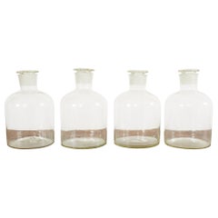 Set of Four Large Hand Blown French Pharmacy Apothecary Jars