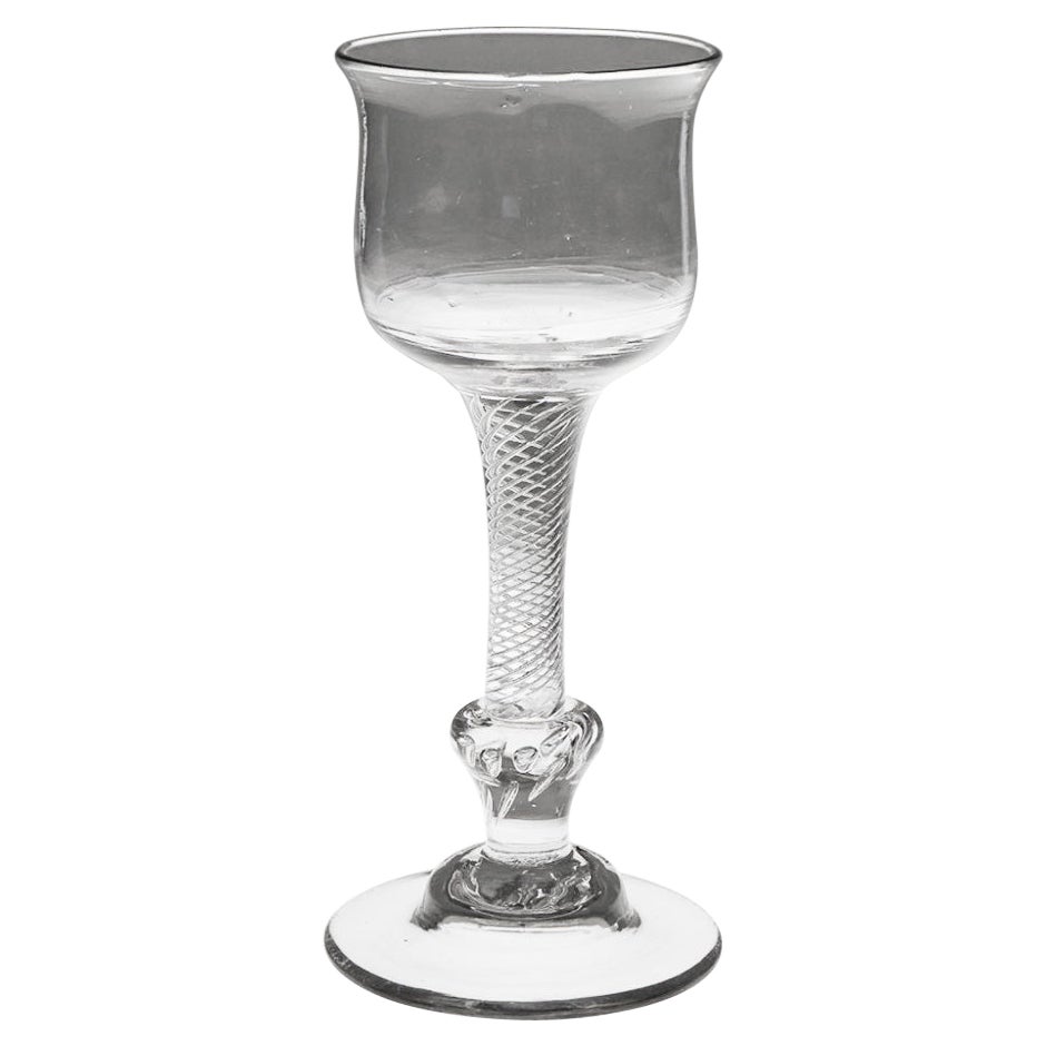 Georgian Irish Wine Drinking Glass Hand-blown thick Cotton Twist Stem, Ca  1770 For Sale at 1stDibs
