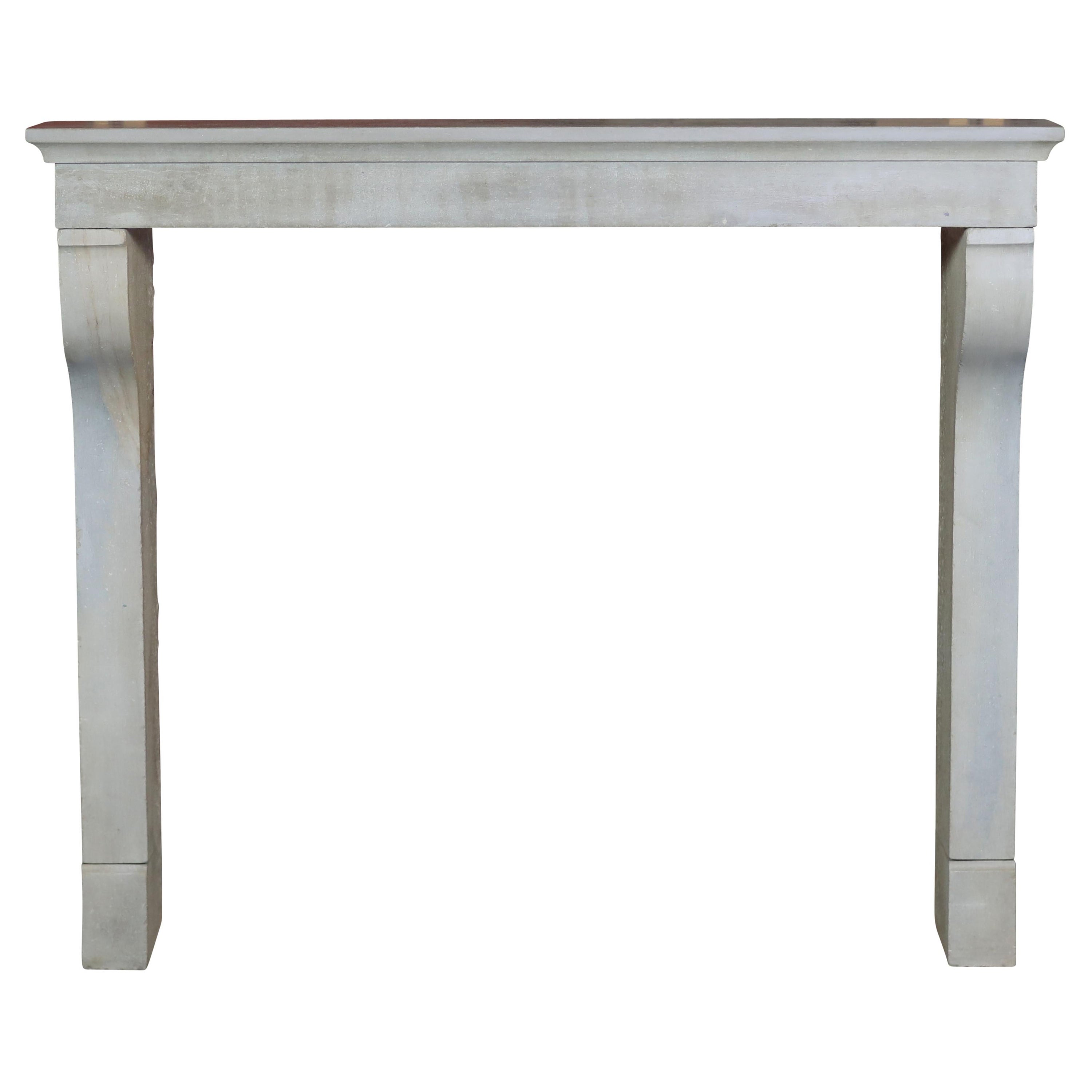 French Louis XIII Country Style Living Limestone Fireplace Mantle For Sale