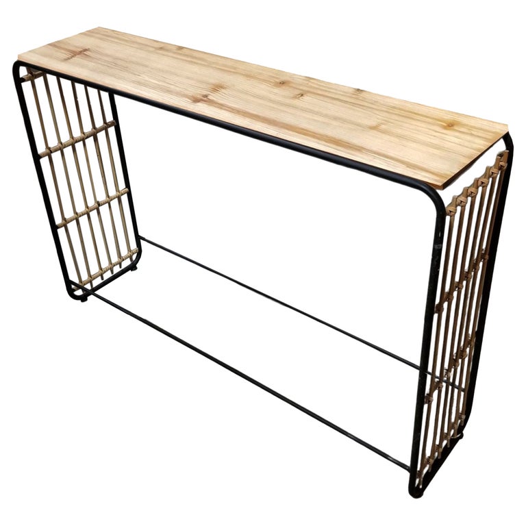 Blonde wood console table deals