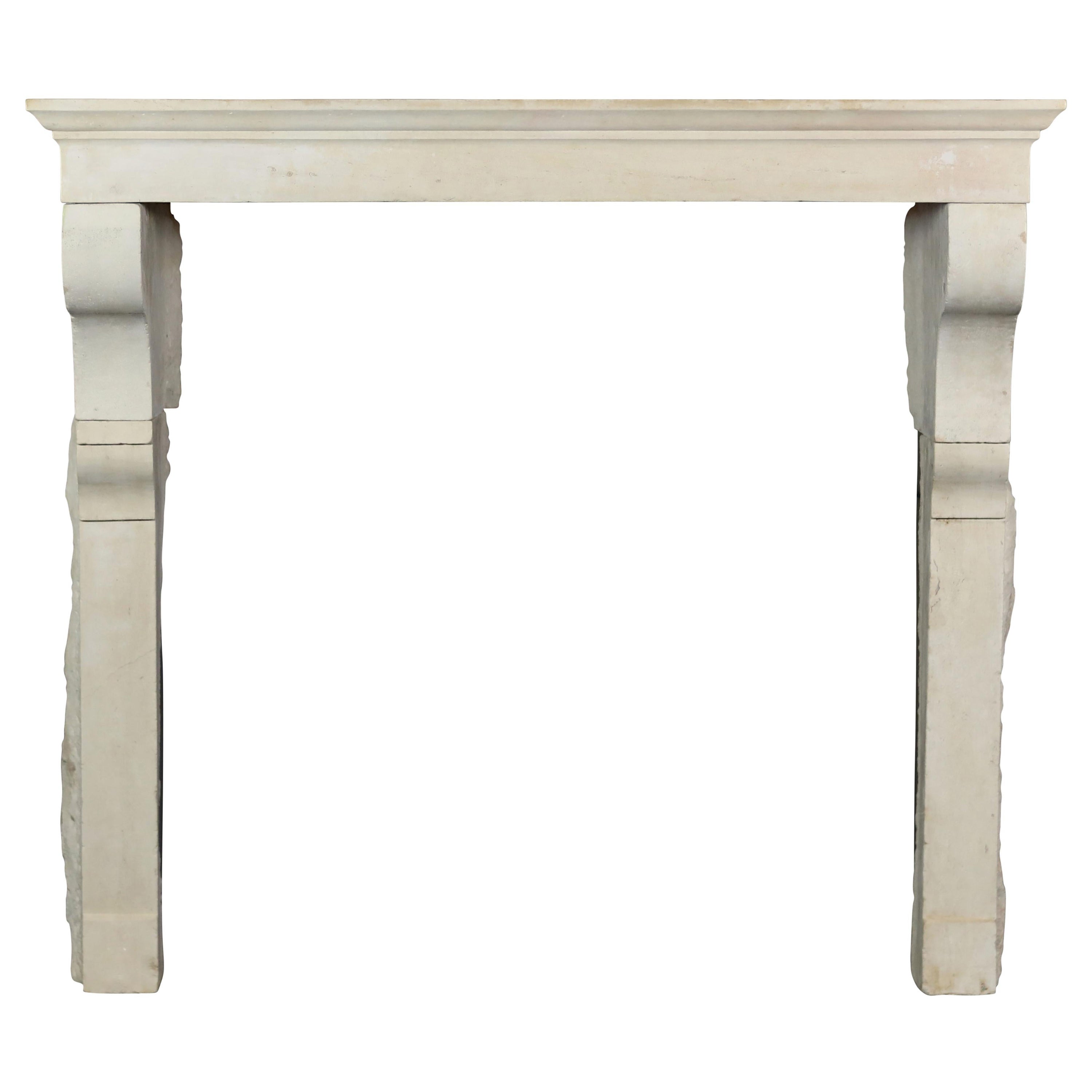 Reclaimed Fireplace Mantle In Limestone From France For Sale