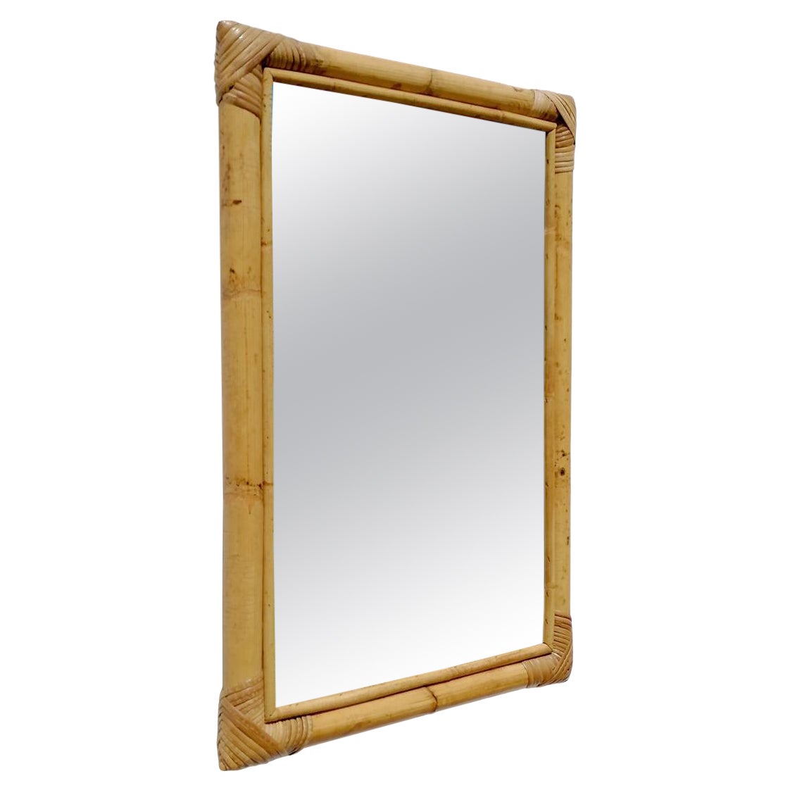 Vintage bamboo MIRROR For Sale