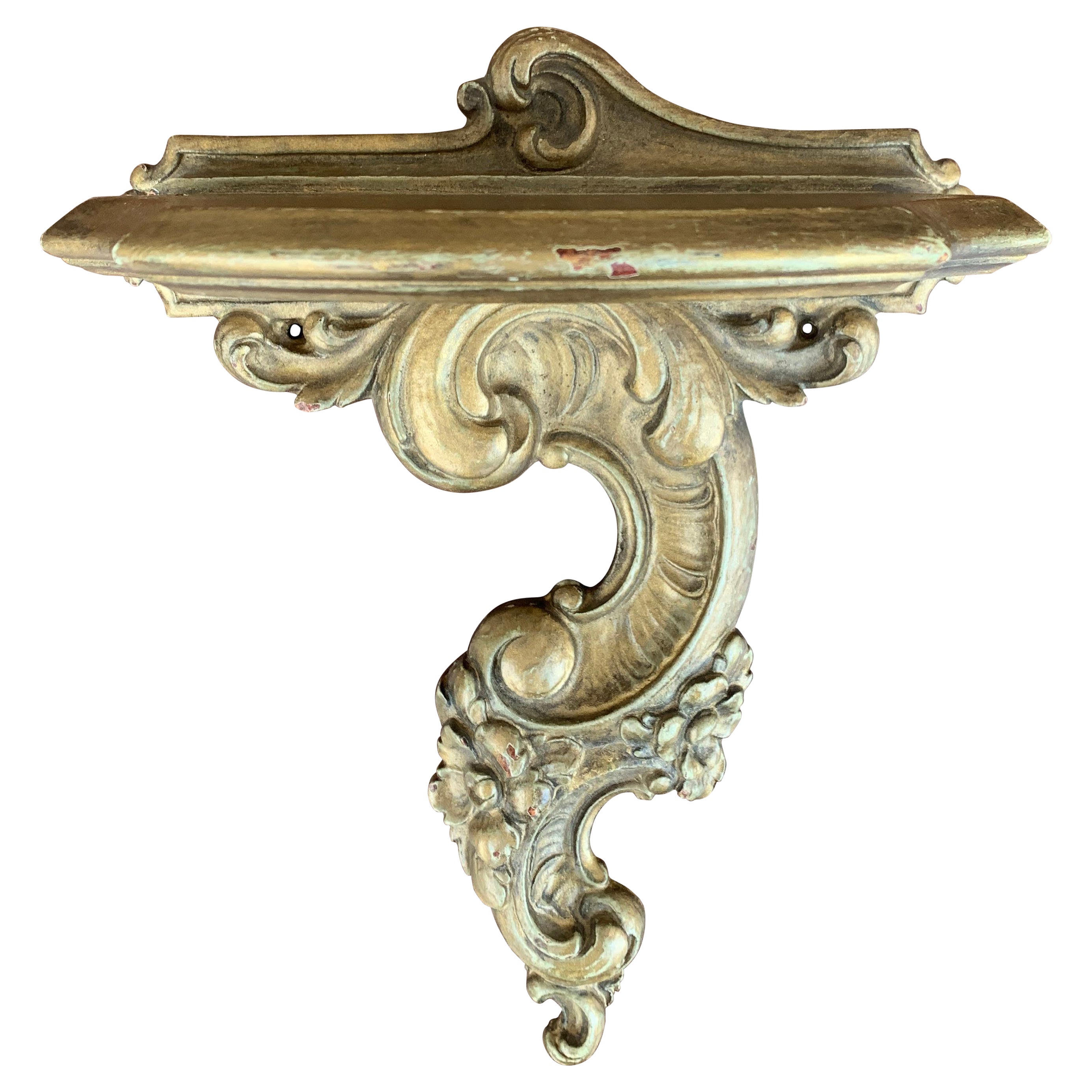 Rococo Giltwood Wall Sconce Shelf For Sale