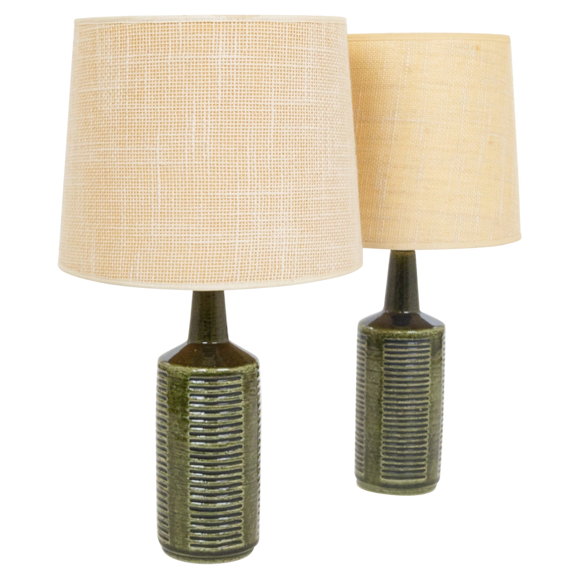 Pair of Green DL/30 table lamps by Linnemann-Schmidt for Palshus, 1960s For Sale