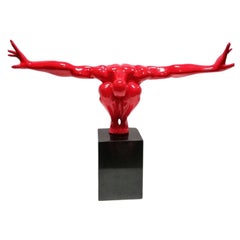 Vintage Man Art Sculpture, Resin