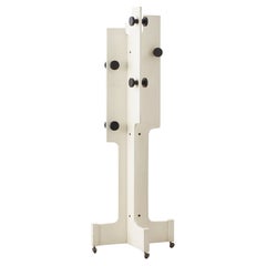 White lacquered wood coat stand, Italy, 1970s