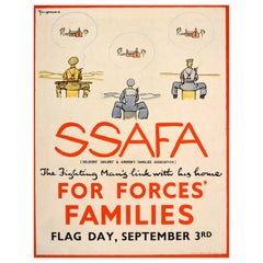 Original Vintage WWII Poster SSAFA Soldiers Sailors Airmen Families Association