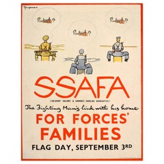 Original Vintage-Poster aus dem Zweiten Weltkrieg, SSAFA Soldaten, Matrosen, Airmen, Familie, Vereinigung, SSAFA