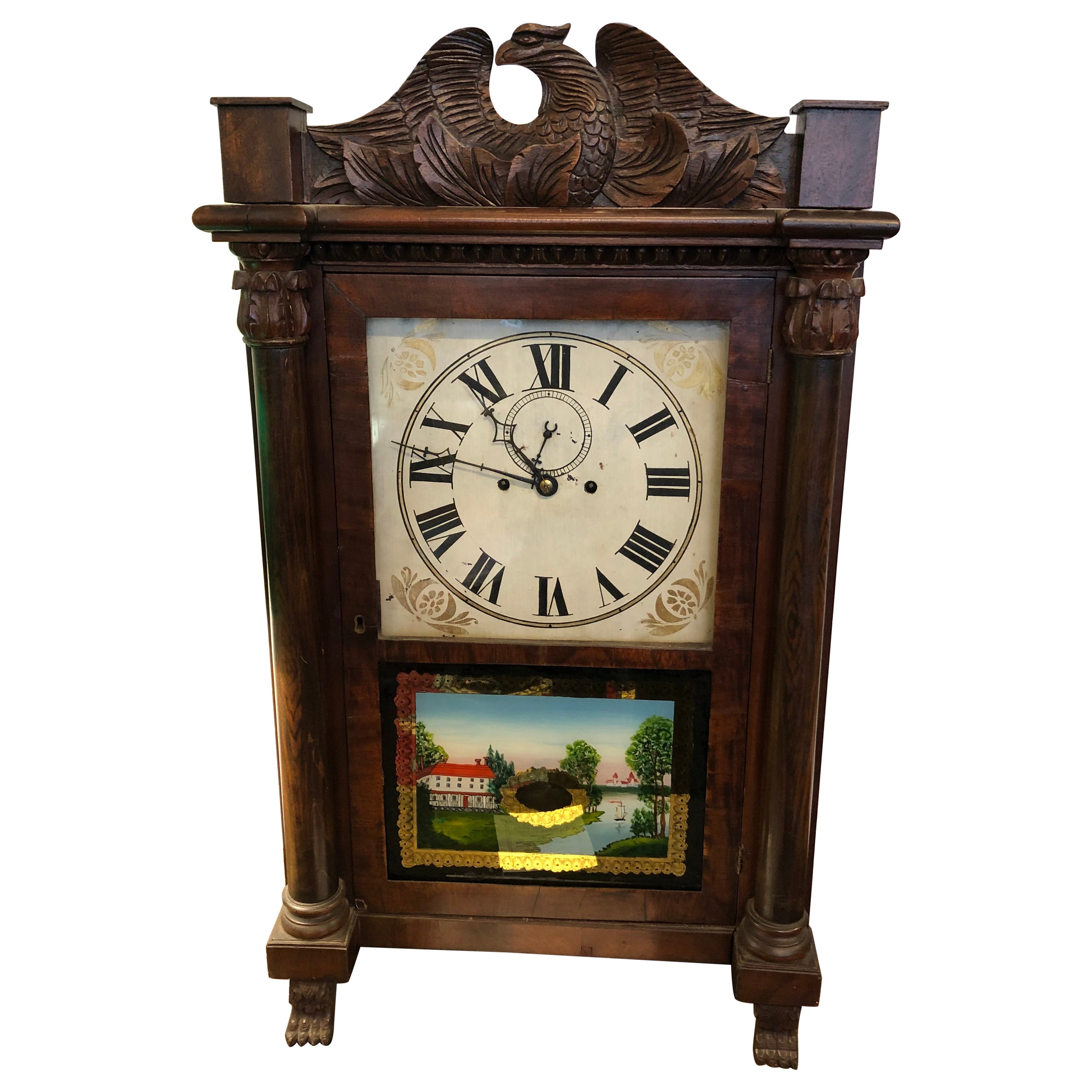 19th Century Spencer Hotchkiss & Company Salem Bridge Shelf Clock For Sale