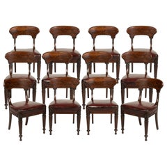 Antique Set of 12 Late Georgian Mahogany Dining Chairs attributed to Gillows