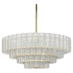 Vintage 1 of 5 Large Mid-Century Doria Chandelier Ice Glass, 1960s, Germany