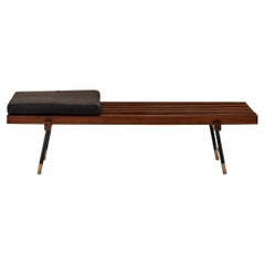 Midcentury wooden bench Italy 1960