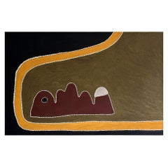 Vintage Large Australian Aboriginal Painting by Mabel Juli 
