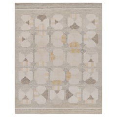 Rug & Kilim's Teppich im skandinavischen Stil mit geometrischen Mustern in Grau