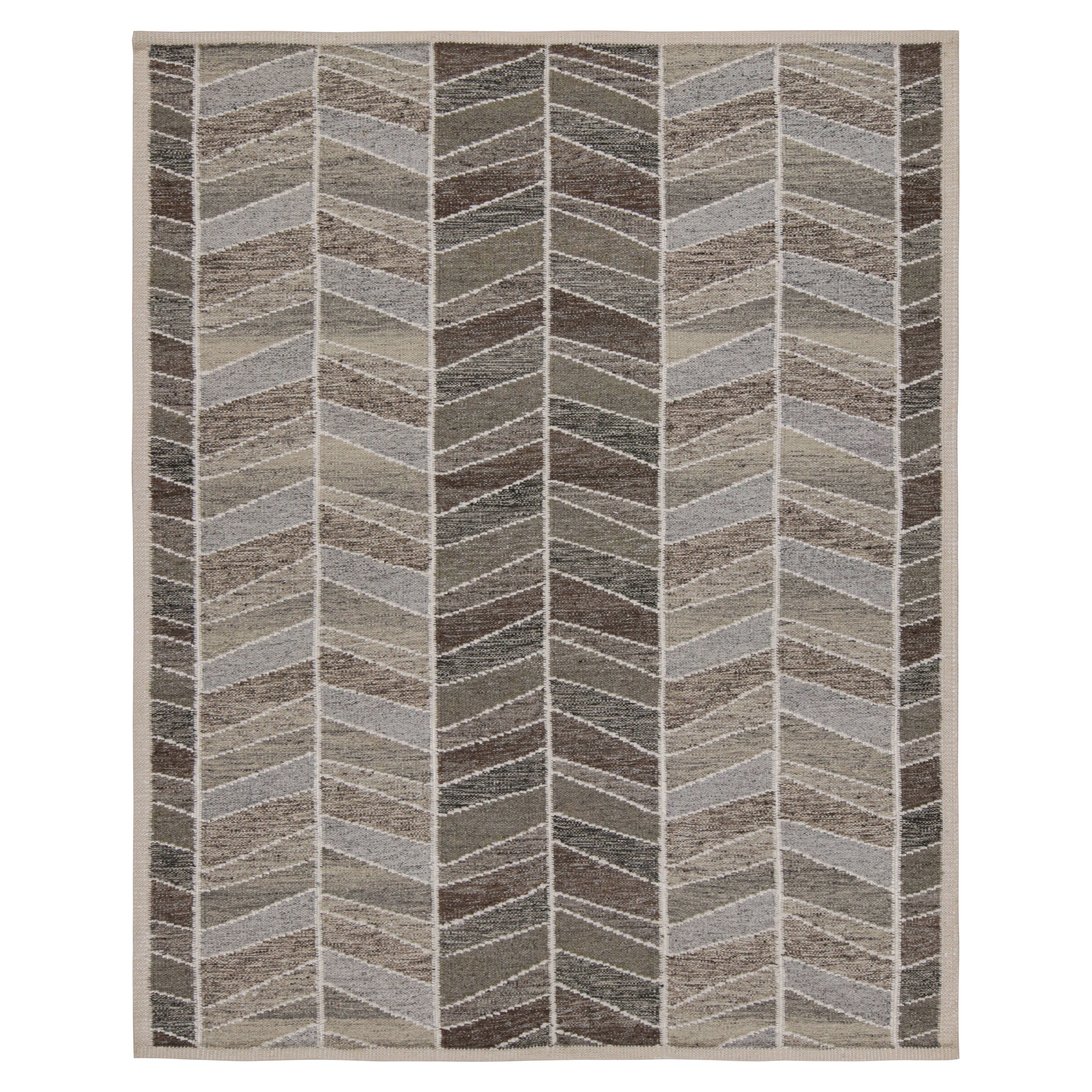 Rug & Kilim’s Scandinavian Style Rug with Geometric Patterns For Sale